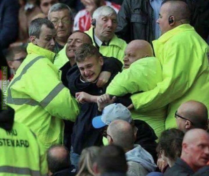 Disgusting scenes at The Etihad as stewards force Chelsea fans to stay and watch the game.