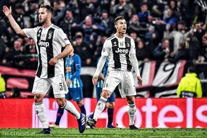 Juventus 3-0 Atletico Madrid 3-2 on aggregate. Cristiano Ronaldo just being himself.