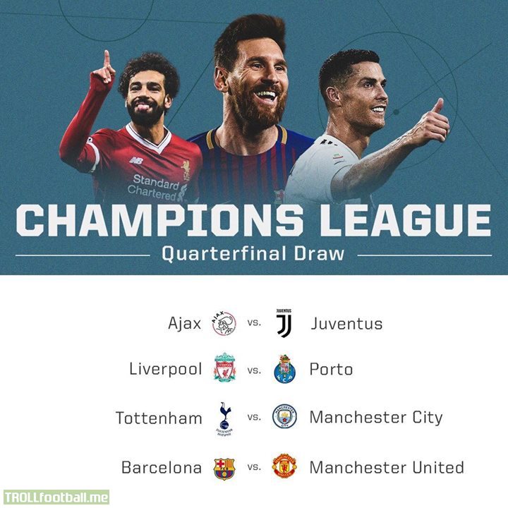 The Champions League quarterfinal draw is set!