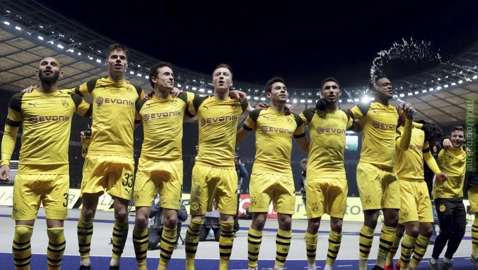 Dortmund were REALLY excited after their 3-2 win v Hertha Berlin.