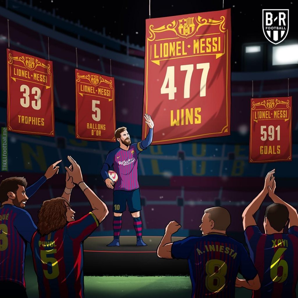 Messi with his 477th win overtakes Xavi as Barcelona player with the most ever wins