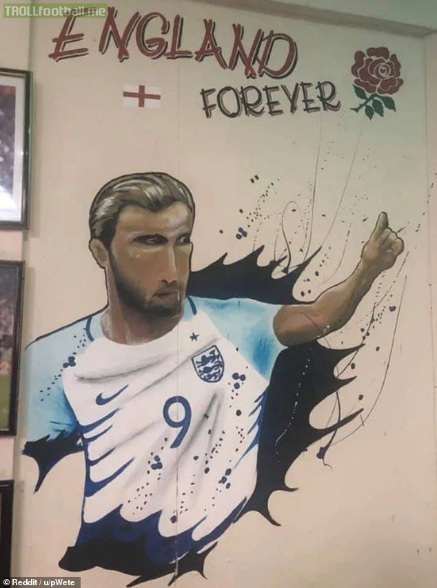Fans mock bizarre mural of England captain Harry Kane found in Wembley Park pub...