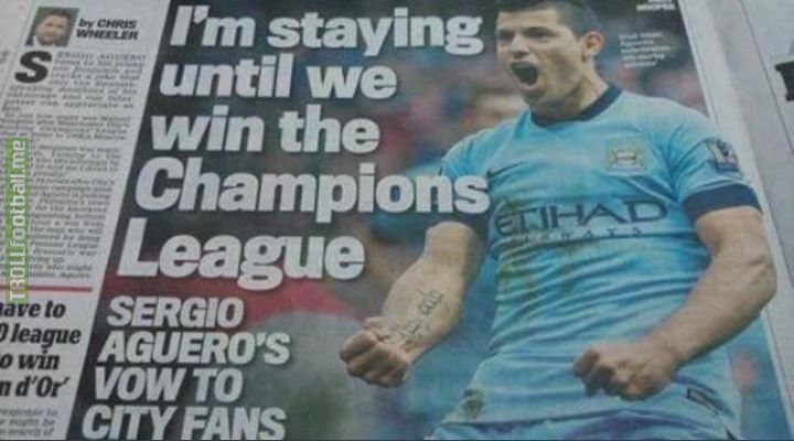 BREAKING: Sergio Aguero signs a 50 year contract with Man City.