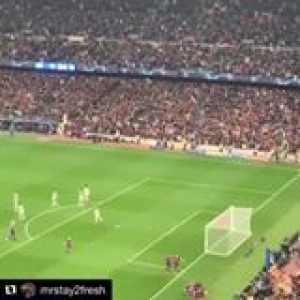 Messi's incredible free kick goal from the stands