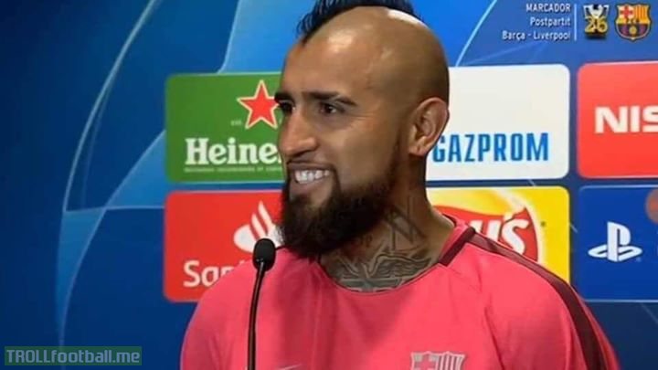 Journalist: “Liverpool Remontada In The Second Leg?”    Vidal: “I Will Donate My Left Testicle If Liverpool Qualified And The Right One To Real Madrid Fans Who Supported Them.”  now what ? 😂😂😂😂😂😂