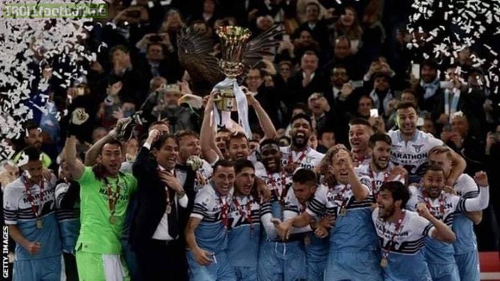 Congratulations for Coppa Italia Champions S.S. Lazio 2015 - Juventus 2016 - Juventus 2017 - Juventus 2018 - Juventus 2019 - Lazio ✌️ Some changed leagues ....No it's not necessary....🤣😂😇