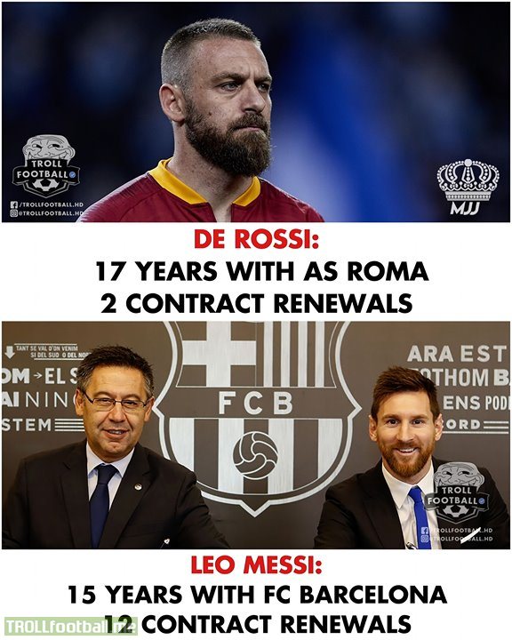 De Rossi: “Club Legend”  Lionel Messi: “Gold Digger”   The Real Difference.😏🔥
