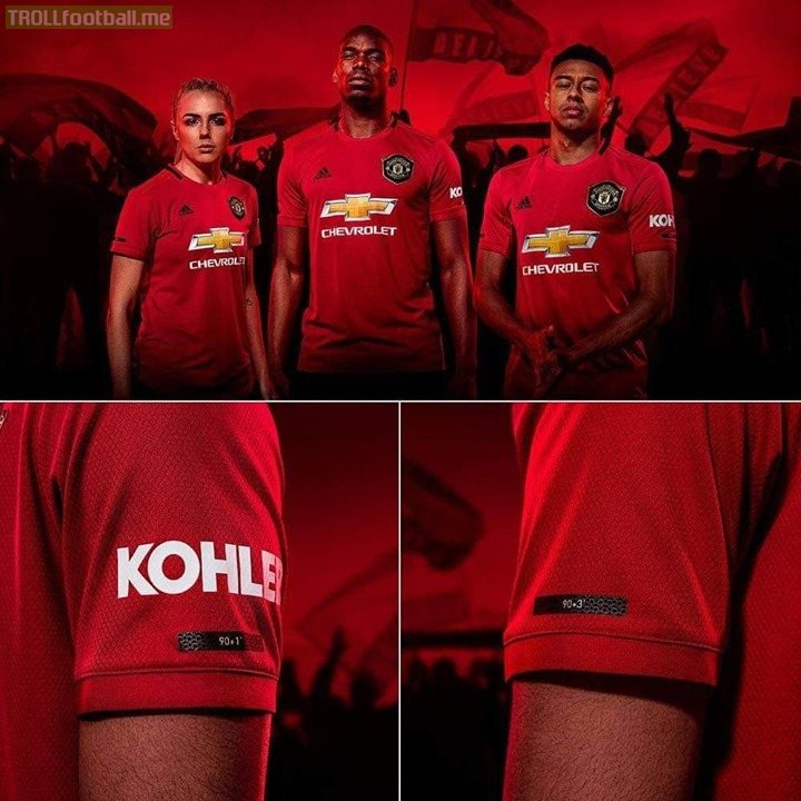 Manchester United unveil their new home kit for next season 👀  The kit celebrates United's treble winning season of 1999, with the time of both stoppage time goals against FC Bayern München on either sleeve.
