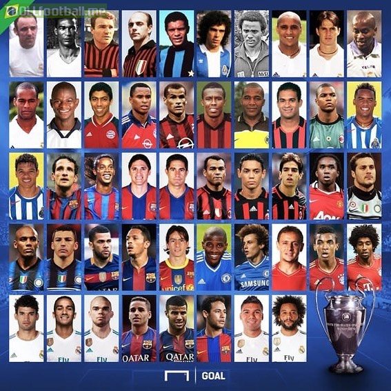 Every Brazilian winner of the Champions League so far... Either Lucas Moura or Alisson, Fabinho and Roberto Firmino will join them on Saturday.