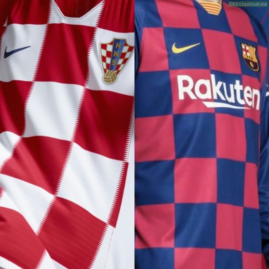 Croatian Football Federation jokingly accuses Barcelona of copying their kits