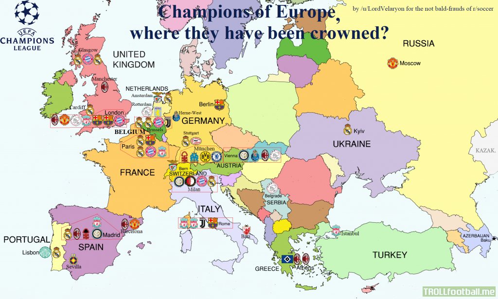 [OC] Champions of the European Cup, where they were crowned?