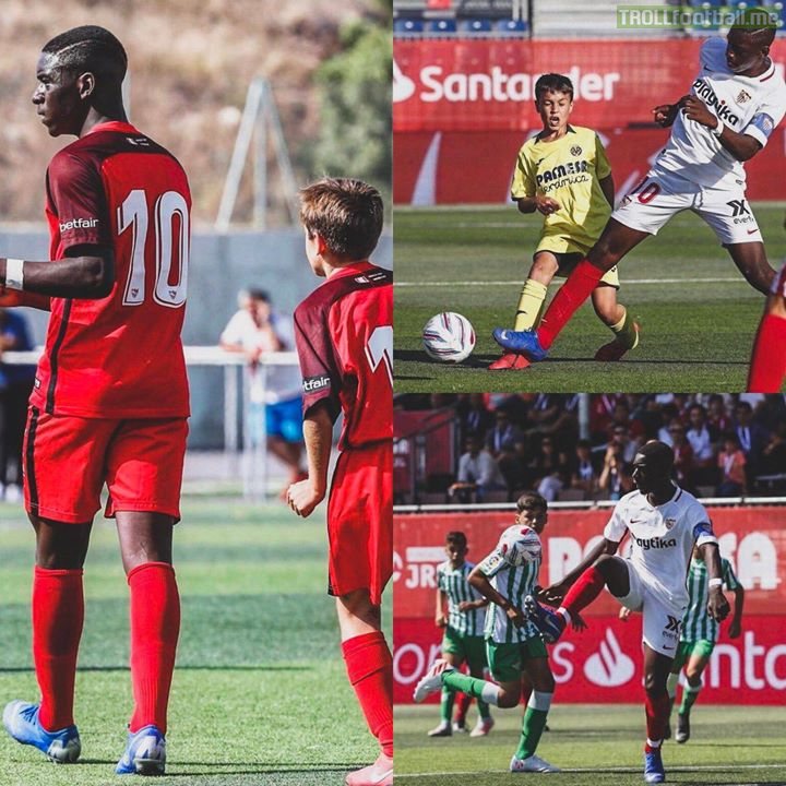 This is Sevilla striker Ibrahima Sow.  He has 29 goals this season, he's 5'7.  Oh, yeah. And he's 12. Years. Old. 🤯🤯🤯