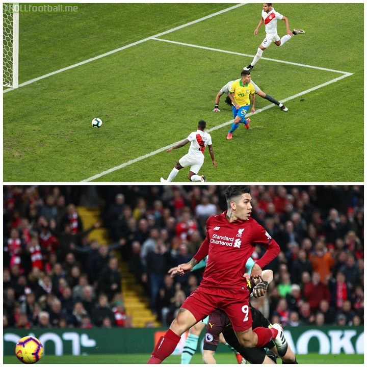 Roberto Firmino™  The Liverpool midfielder scored for Brazil with another no-look finish