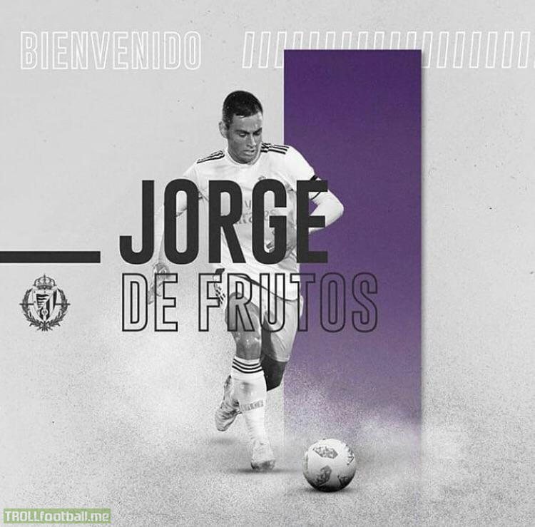 Official: Real Madrid confirm the season long loan deal of Jorge de Frutos from Castilla to Ronaldo’s Real Valladolid.