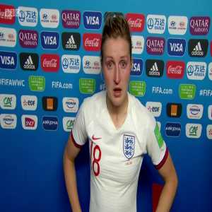 Ellen White with a very emotional post match interview