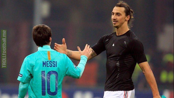 Reporter: “It’s 0-0 in the 90th minute and you get a penalty. Who do you choose to take the penalty, Messi or Ronaldo?”  Ibrahimovic: “I choose Messi because I want to watch extra time.”   😂😂😂