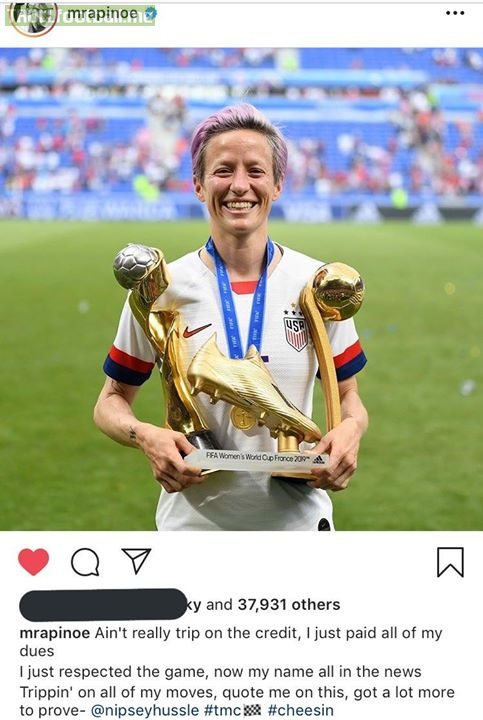 Megan Rapinoe told the president she wasn't coming, won every trophy possible and quoted Nipsey Hussle after.  Legend. 🔥