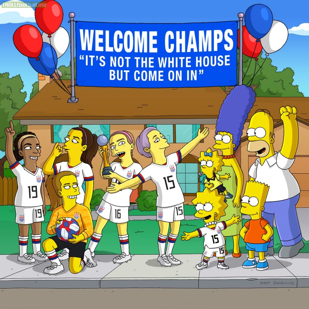 The Simpsons show support for equal pay for the USWNT 