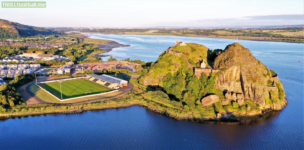'The Rock' - home to Dumbarton FC of Scotland, talk about picturesque