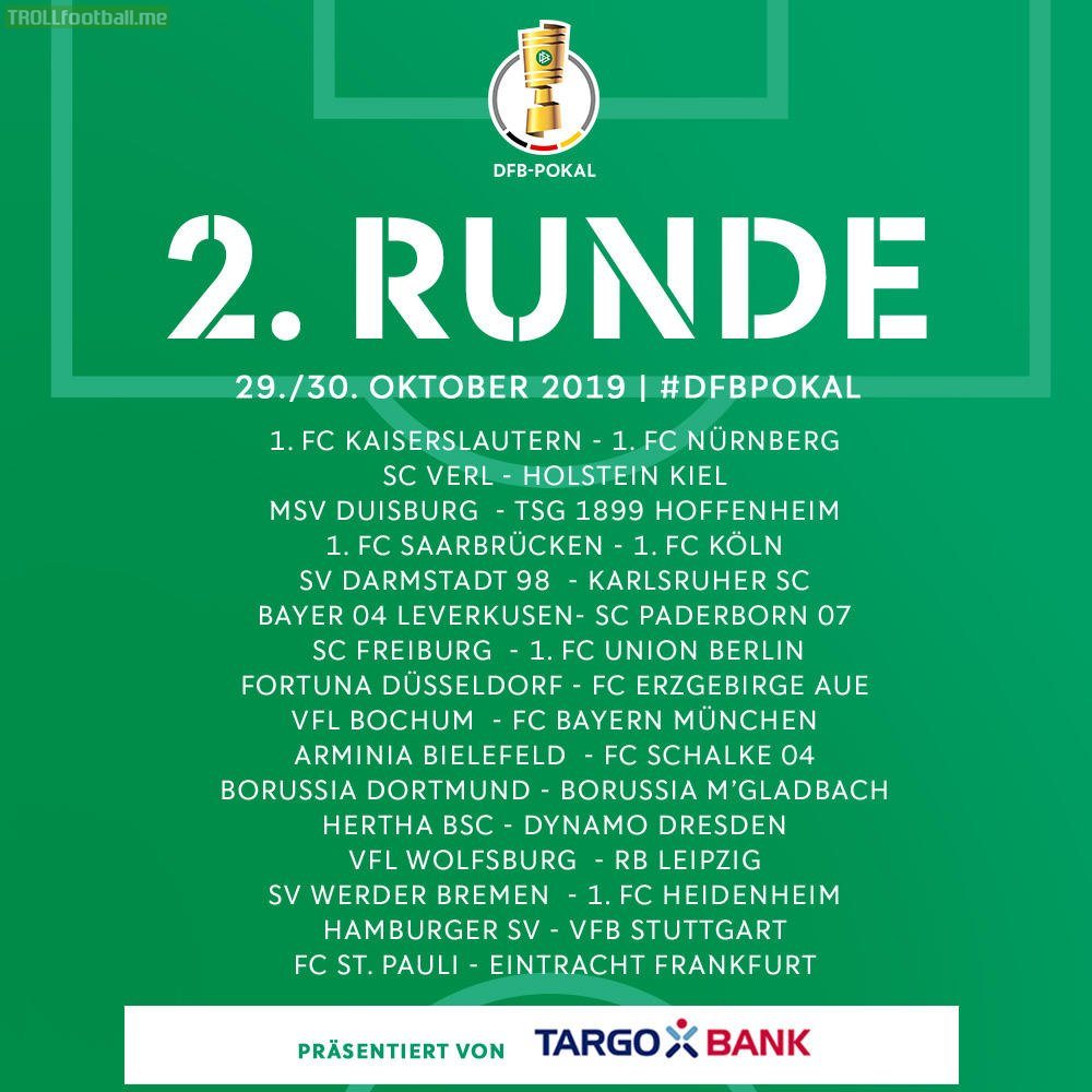 DFB-Pokal 2nd round fixtures
