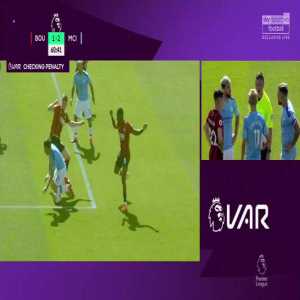 David Silva penalty shout vs. Bournemouth (VAR Review - No Penalty)