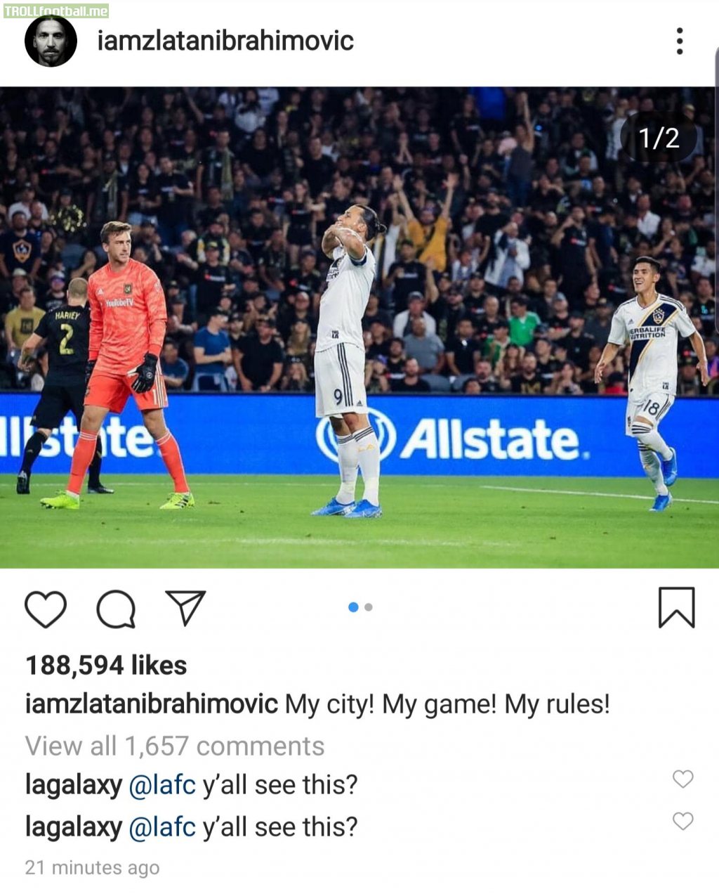 Zlatan and Galaxy trolling LAFC