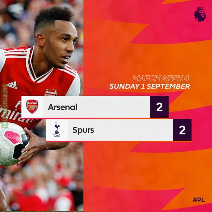What a match! A pulsating north London derby ends all square after Pierre-Emerick Aubameyang's second-half equaliser
