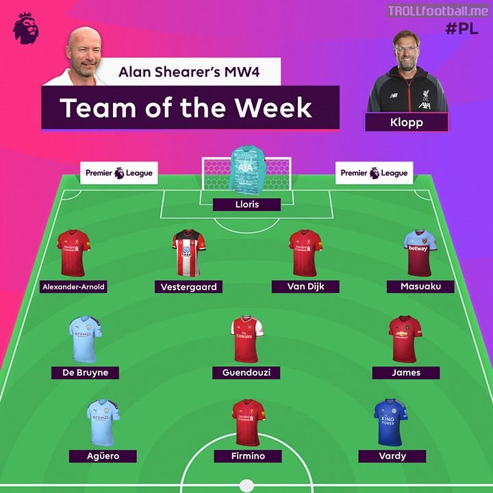 3️⃣ Liverpool FC  2️⃣ Manchester City   Alan Shearer's Team of the Week for Matchweek 4 is in...