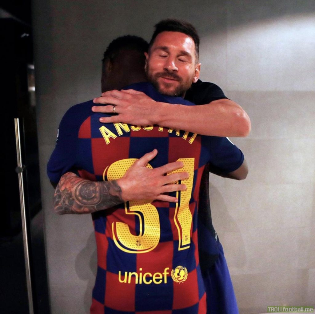 I think we all want to be hugged the same way Messi hugs his teammates.
