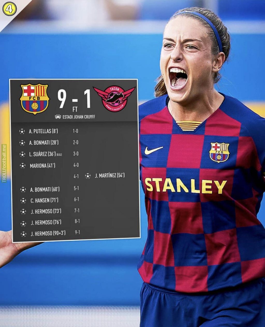 In the first ever Women’s Clásico, FCB Femeni beat Real Madrid’s Women’s team by 9-1.