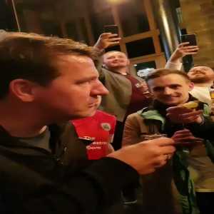 Barnsley manager Daniel Stendel showed up to have a farewell drink with fans last night, before he headed back to Germany, after being sacked by the club.