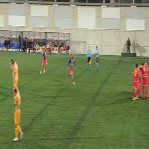 Andorran players celebrating their victory vs. Moldova