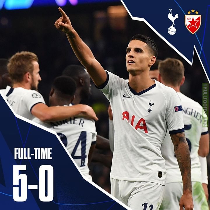 ⭐️⭐️⭐️⭐️⭐️  Kane (2), Son (2) and Lamela net in Spurs' biggest-ever UCL victory