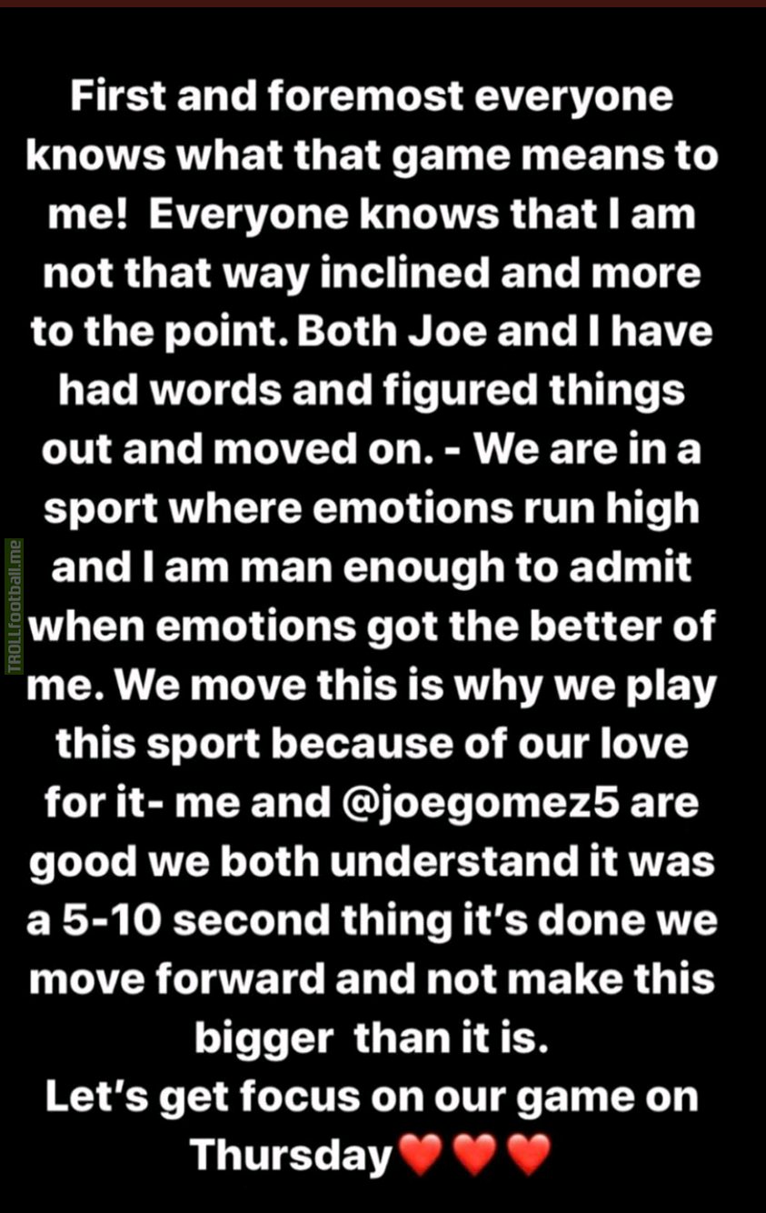 Sterling' statement on Instagram