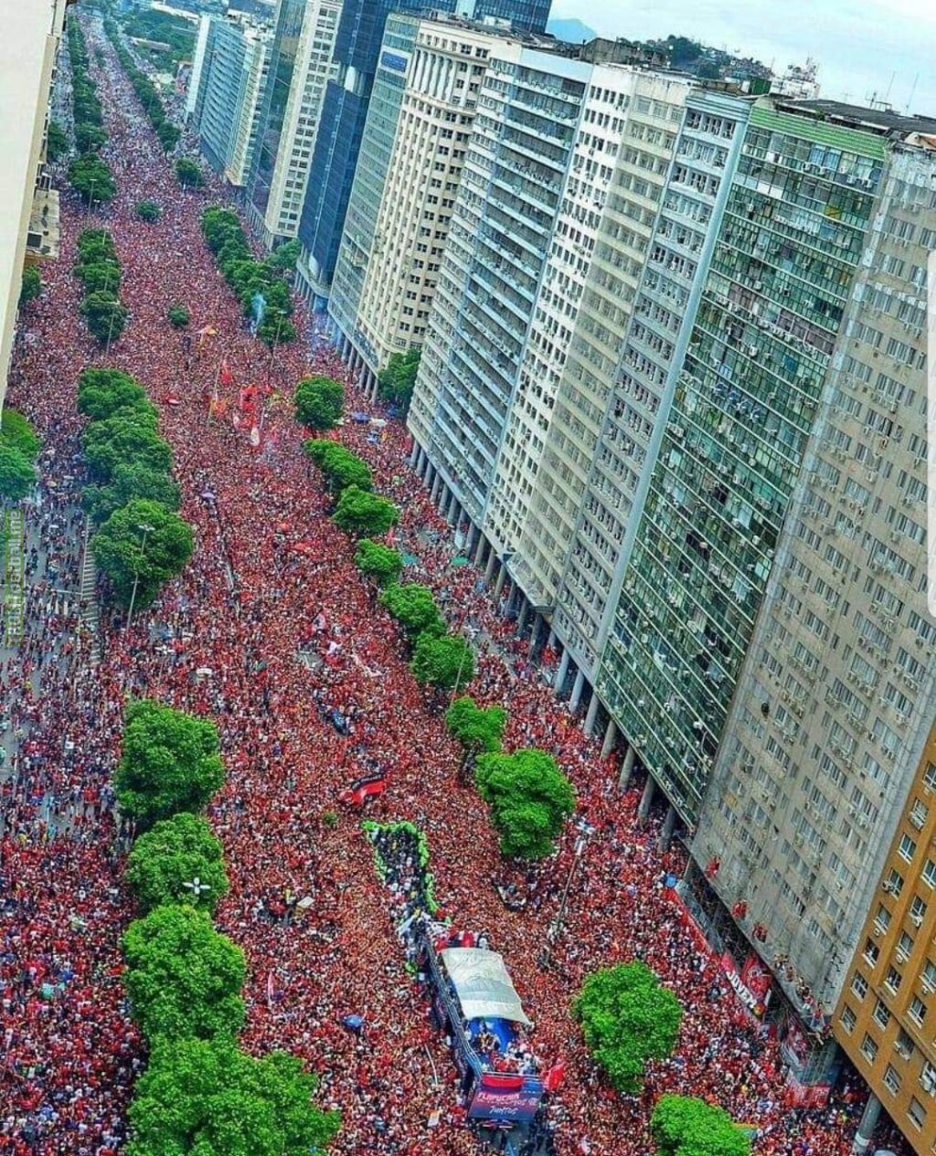 Flamengo victory parade in Rio de Janeiro.