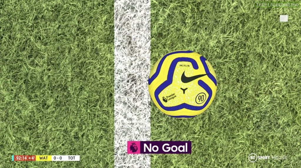 Gol-line clearance by Watford against Tottenham in the additional time.