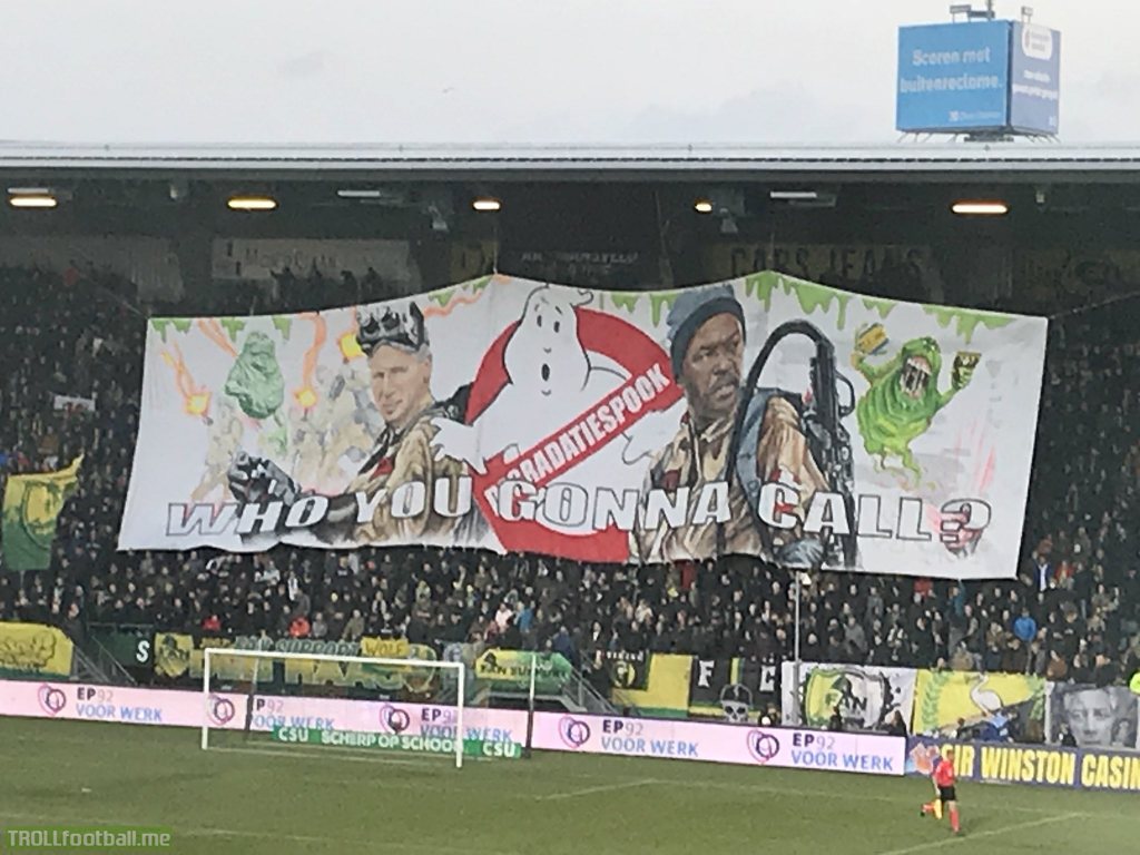 Alan Pardew and Chris Powell banner at ADO Den Haag today