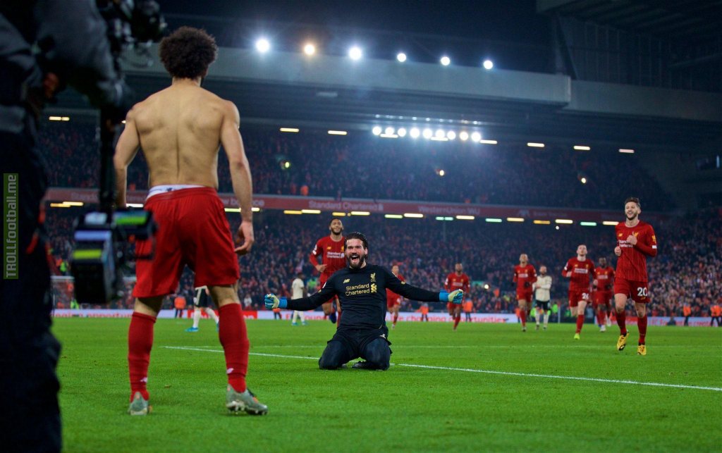 Amazing photo of the ending of the Liverpool vs Manchester United match this evening