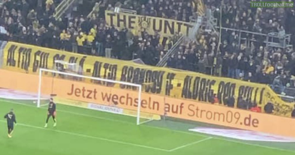 Dortmund's fans with a special message for Brøndby IF.