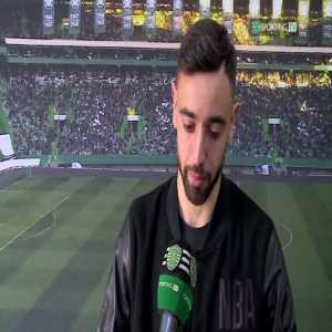 Bruno Fernandes crying in his final interview for Sporting TV