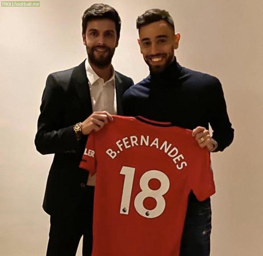Bruno Fernandes will wear no.18 at his new club