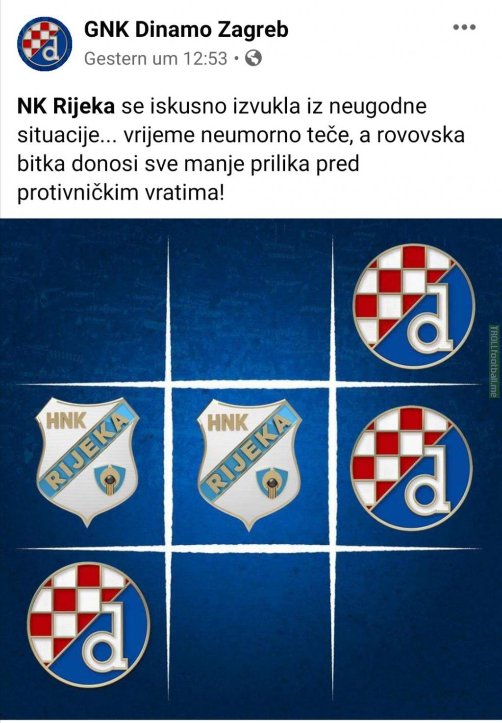 Croatian football league (HNL) continues with tick tack toe