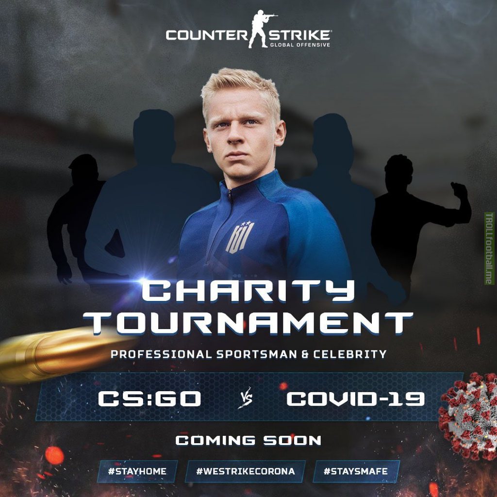 Manchester City's defender Zinchenko, ex-Borussia Dortmund Yarmolenko, s1mple's brother Alexey Kostyliev and a few pro Ukrainian footballers to join #WeStrikeCorona CS:GO Charity Tournament. Prize pool and all raised funds will be transferred to the fighting against COVID-19.