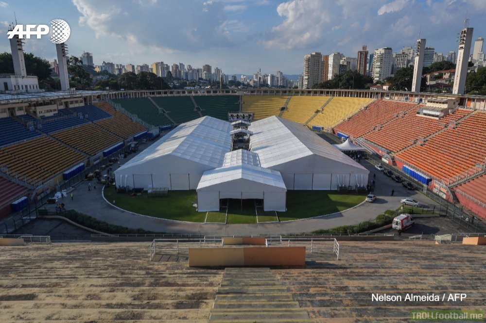 The 45,000-capacity Pacaembu Stadium in downtown São Paulo is being turned into an open-air hospital to handle patients with coronavirus after the US/EU-backed far-right Brazil's president refused to take the threat of the coronavirus seriously