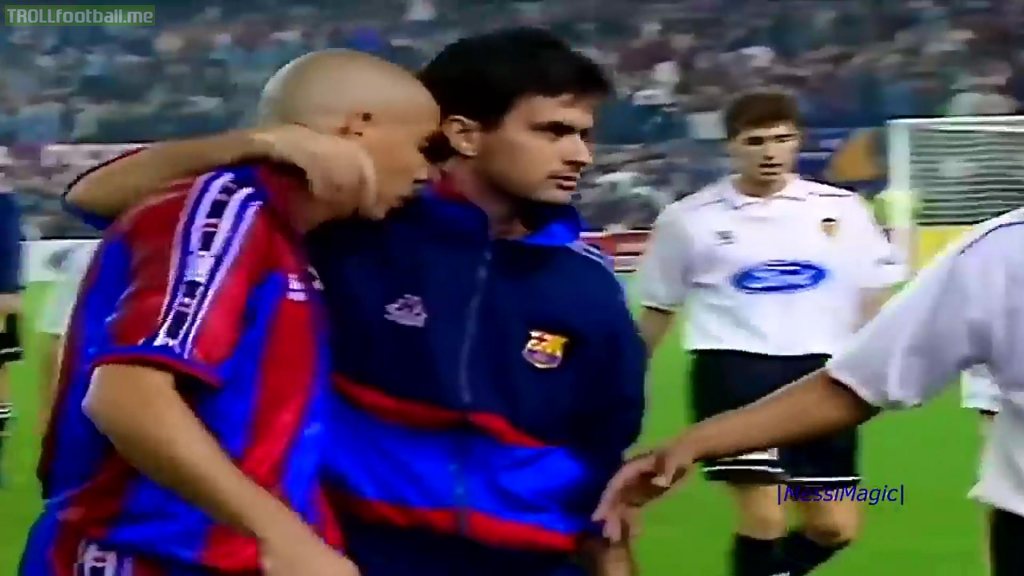 Mourinho and Ronaldo back when they were both in Barcelona.