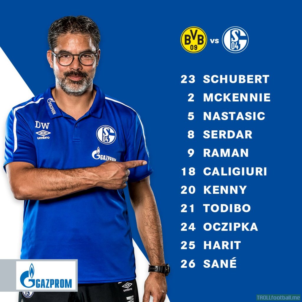 Schalkes lineup for the Derby today