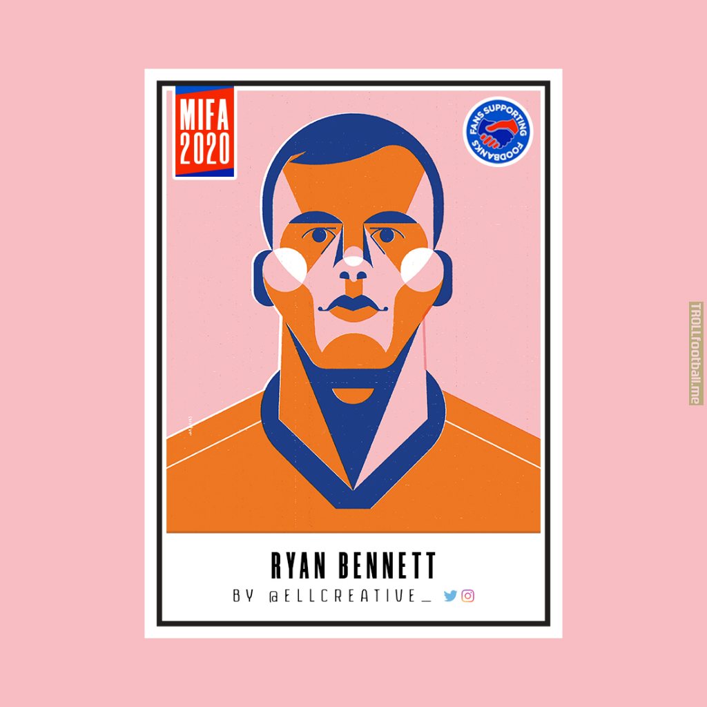 Ryan Bennett (Wolves, on loan from Leicester) illustration for a charity project that raised money for Fans Supporting Foodbanks