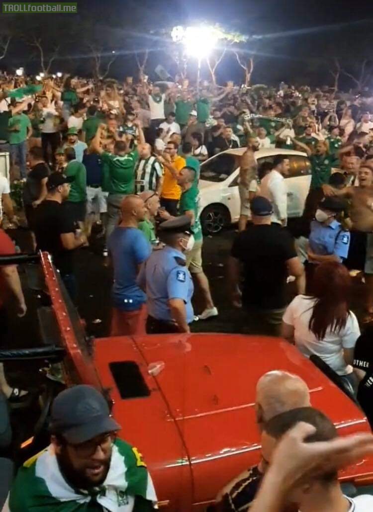 Floriana F.C. supporters in Malta flock to the streets as the Maltese Fqootball Association assign the country's top league to the club, violating social distancing regulations