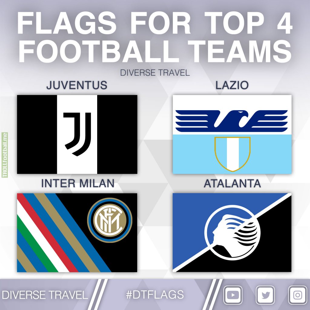 Flags For The Current Top 4 Serie A Teams [OC]
