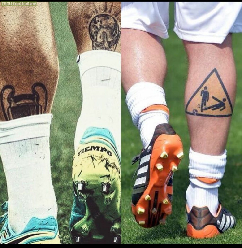 DeRossi and Ramos's Leg tattoes.